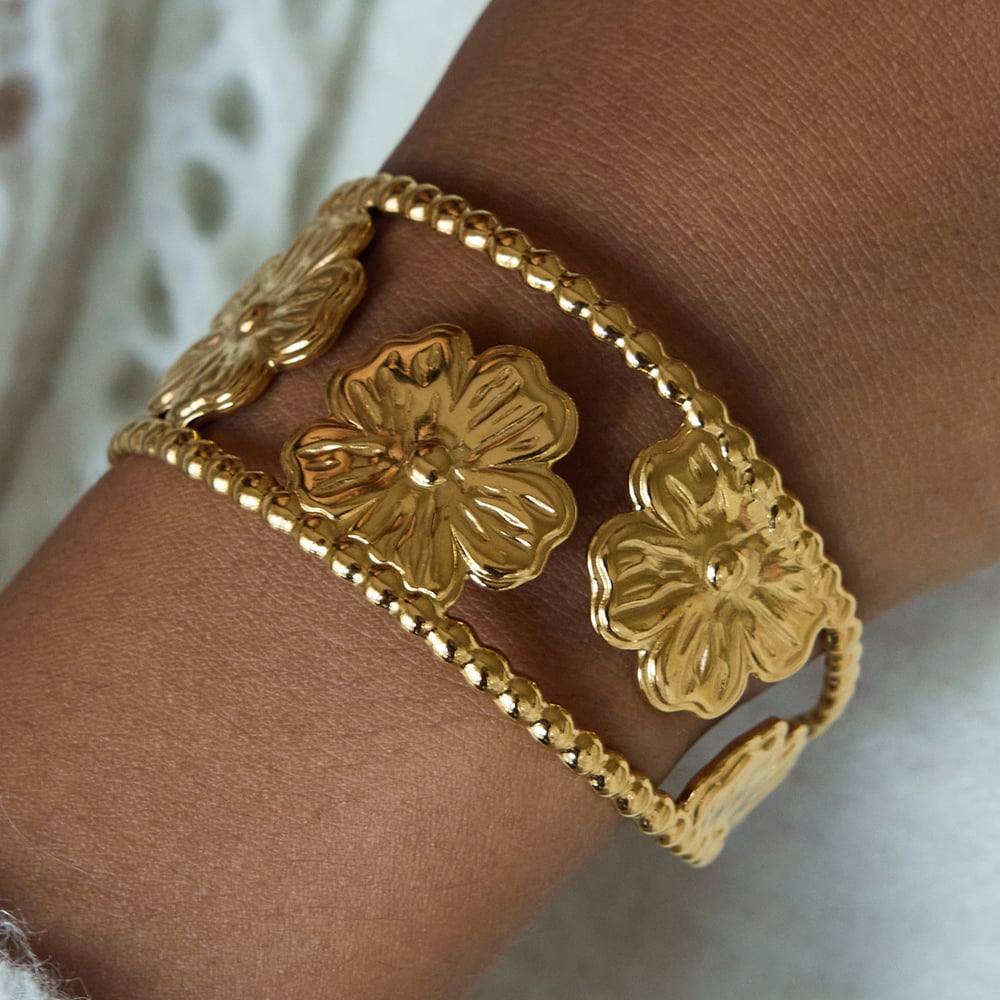 1 pulsera de acero inoxidable color dorado con diseño de paloma brillante para mujer h5Imagen6