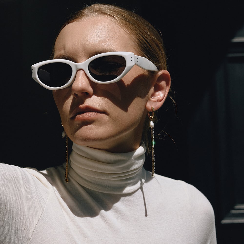 1 Pair Exquisite Tassel Stainless Steel Gold Color Pearl Women's Dangle Earrings h5Picture4