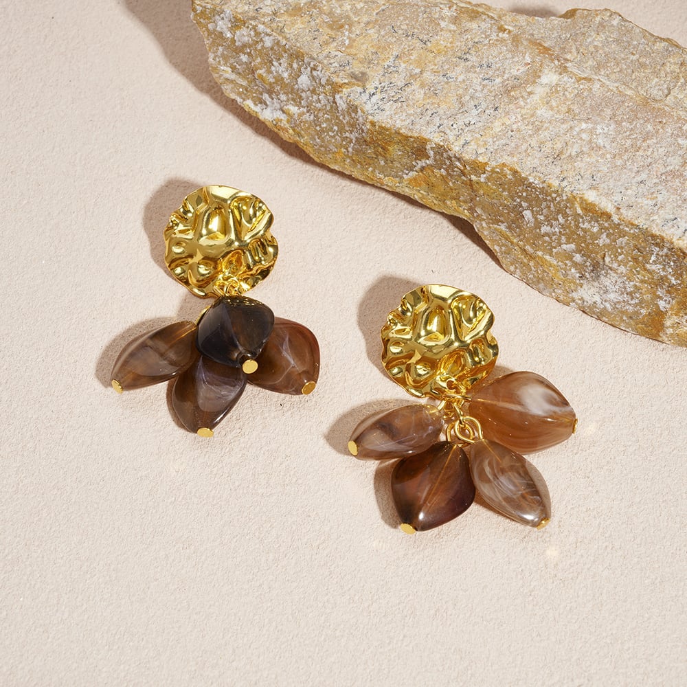 1 Paar Retro-Ohrhänger mit Harzperlen Bild3