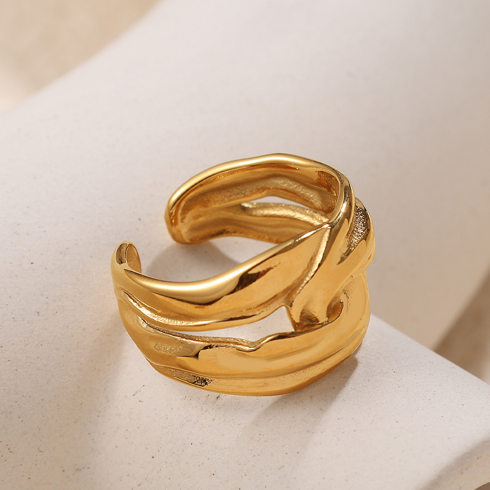1 Stück Kreis Edelstahl Gold Farbe Minimalist Ring h5Bild2