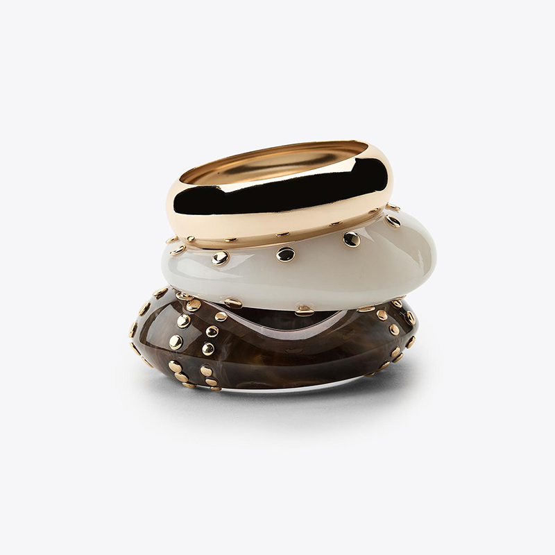 1 Piece Luxurious Retro Irregular Shape Resin Bangle h5Picture3