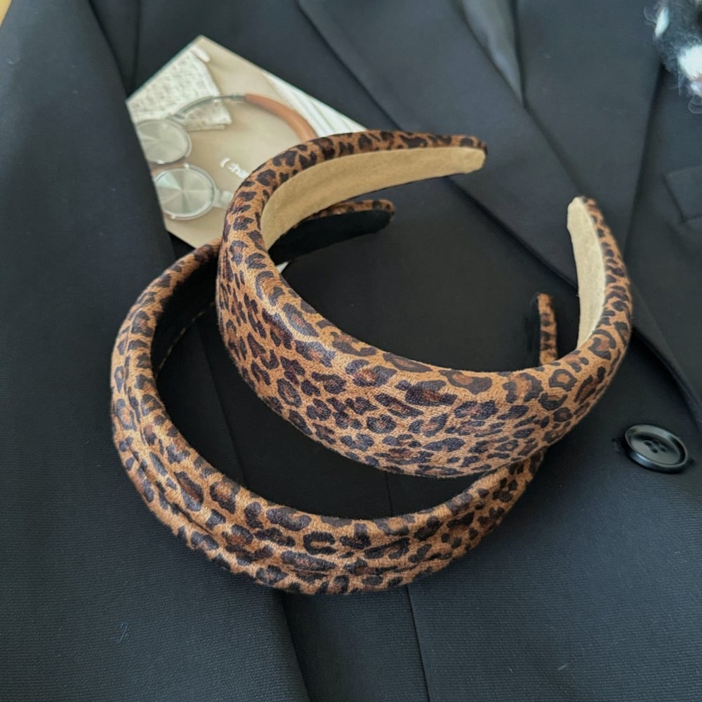 1 Piece Retro Leopard Print Fabric Women's Hair Bands Picture2