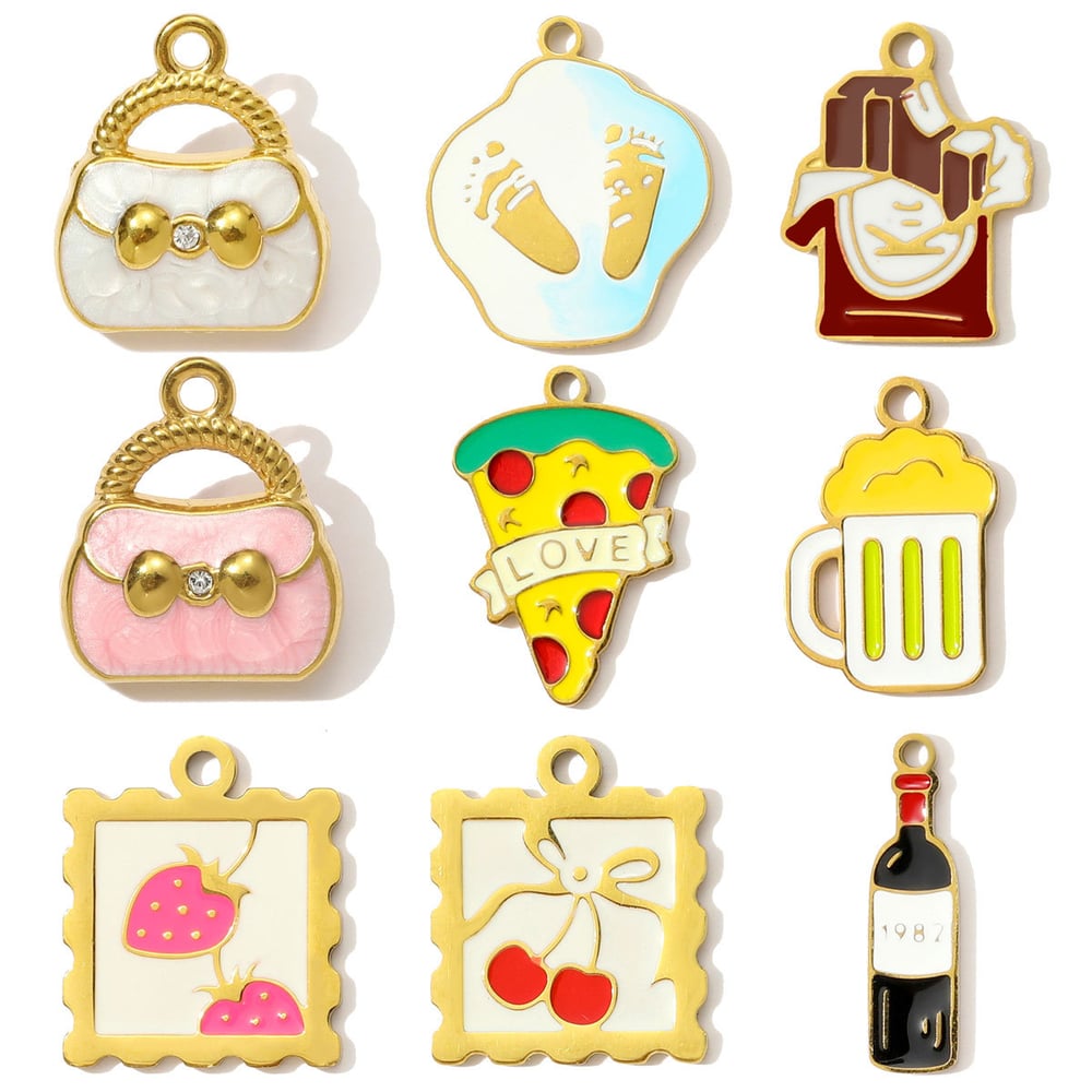 1 Piece Simple Series Cute Food Stainless Steel Gold Color Women's Pendants h5Picture5