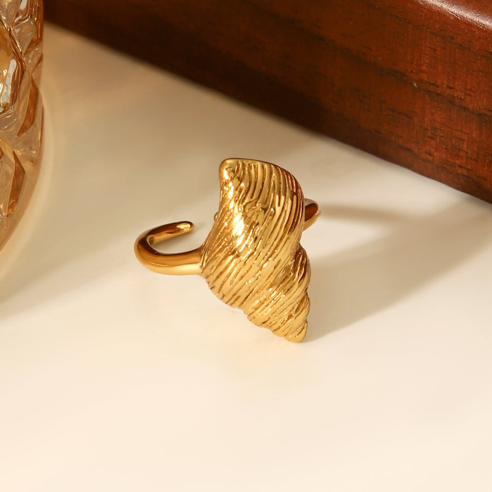 1 pezzo semplice anello da donna in acciaio inossidabile color oro a forma di tartaruga, per tutti i giorni h5Immagine4