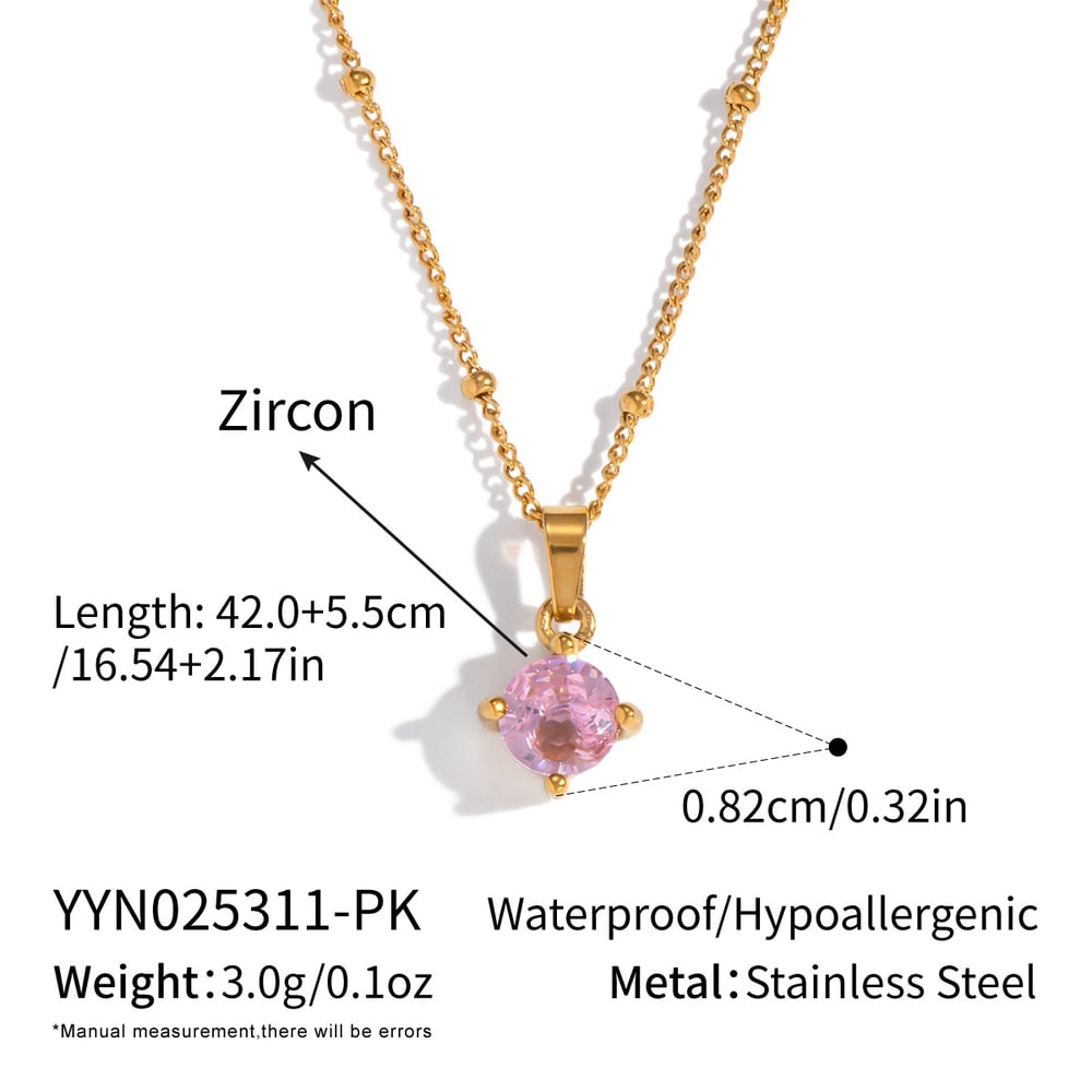 1 Stück minimalistische Halskette mit Zirkonia-Anhänger 