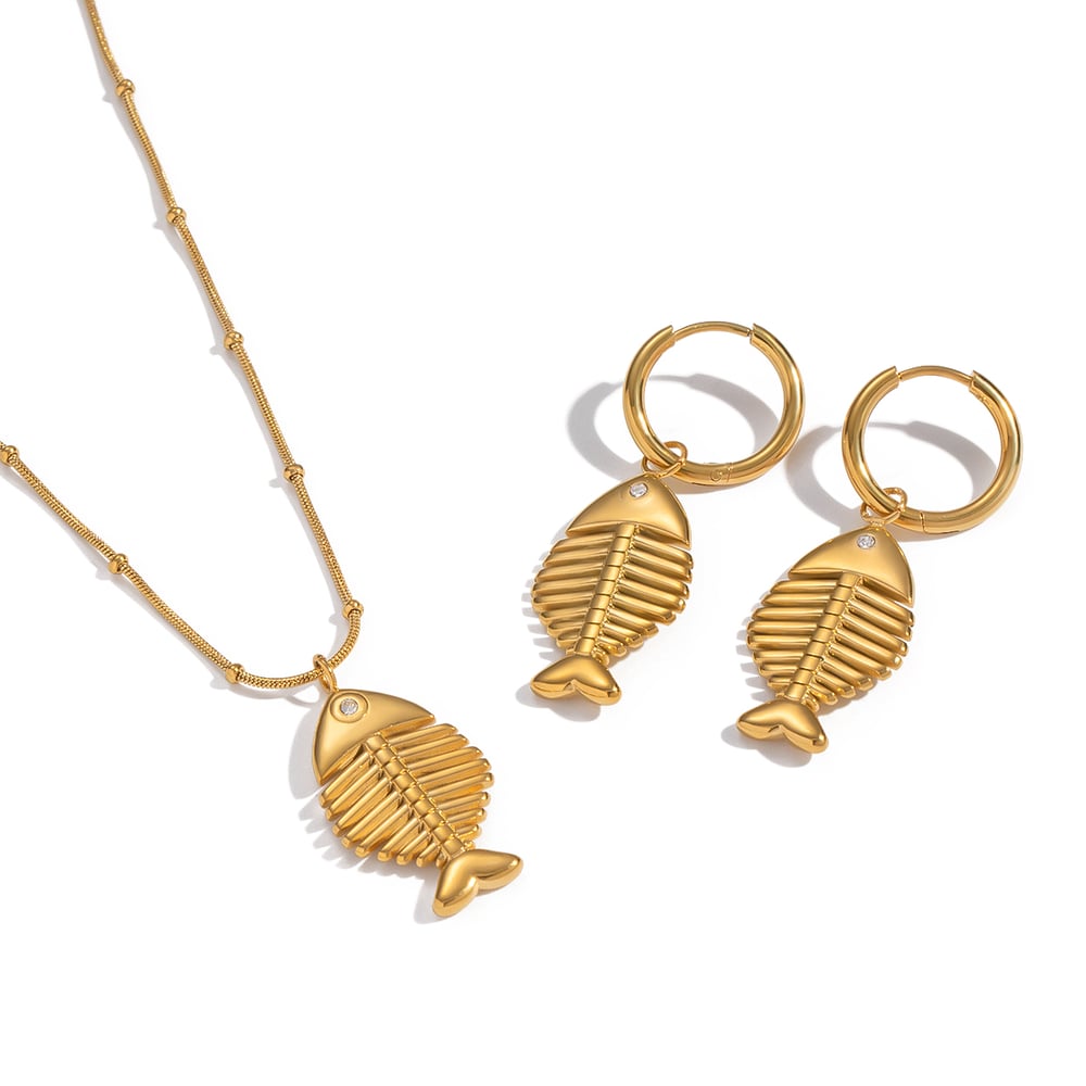 Fish Stainless Steel Necklace Set Picture7