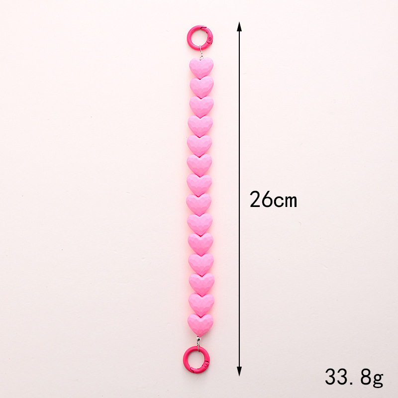 1 Piece Sweet Acrylic Heart Phone Chain Picture4