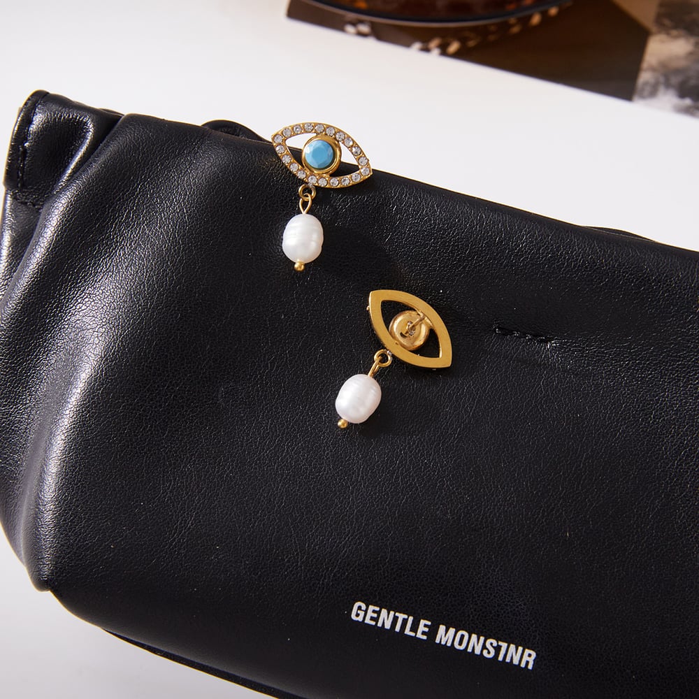 1 Pair Radiant Devil's Eye Stainless Steel Gold Color Acrylic Women's Drop Earrings Picture5