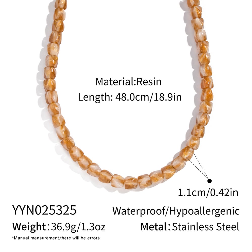 Irregular Shape Resin Beads Flower Pendant Necklace Set