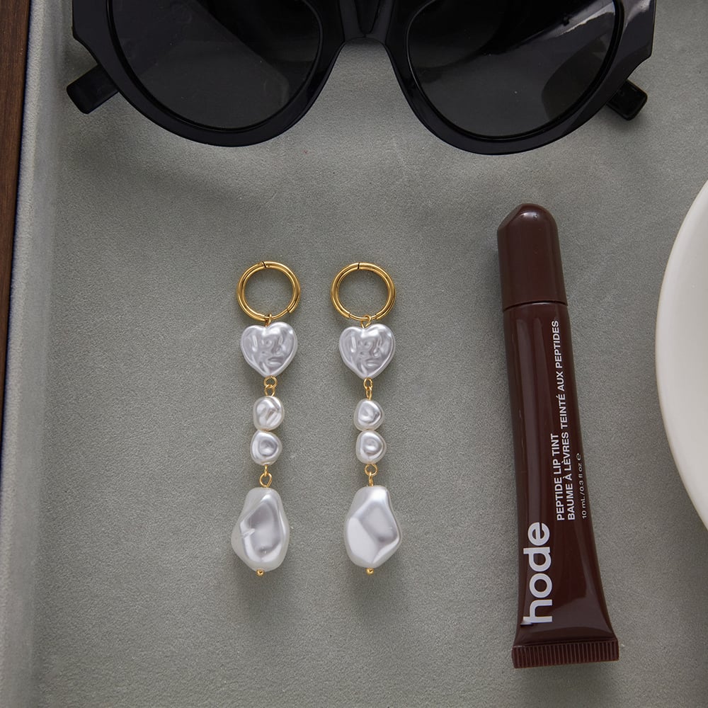 1 Pair Elegant Droplet Stainless Steel Gold Color Women's Drop Earrings h5Picture5