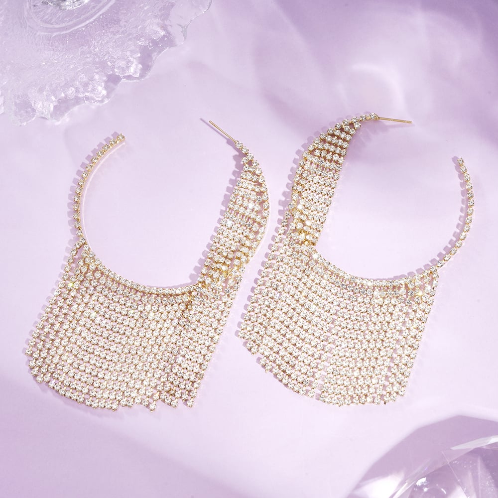 1 Pair Festive Series Tassel Circle Hoop Earrings Picture3