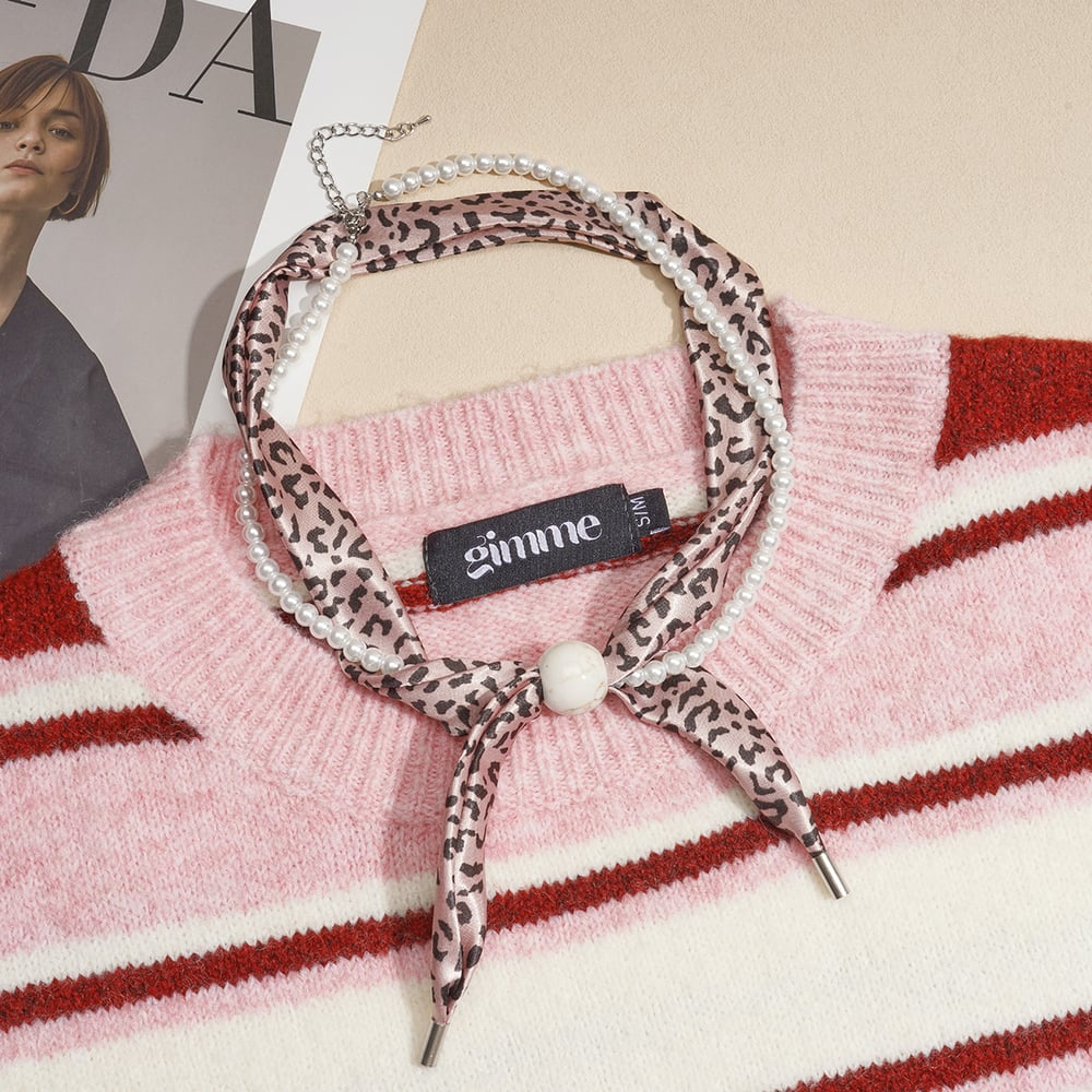 1 Piece Retro Leopard Print Fabric Scarf Necklace h5Picture3