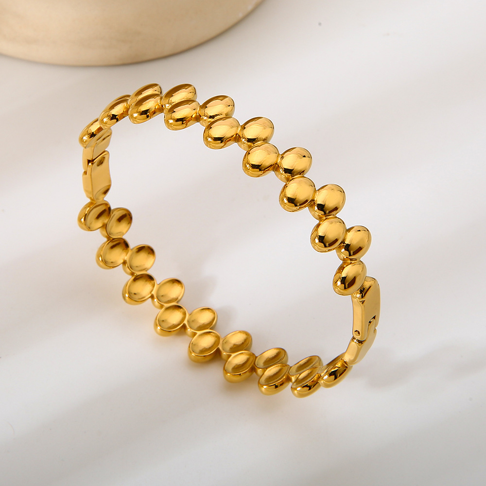 1 Piece Daily Patchwork Stainless Steel Gold Color Women's Bangles h5Picture2