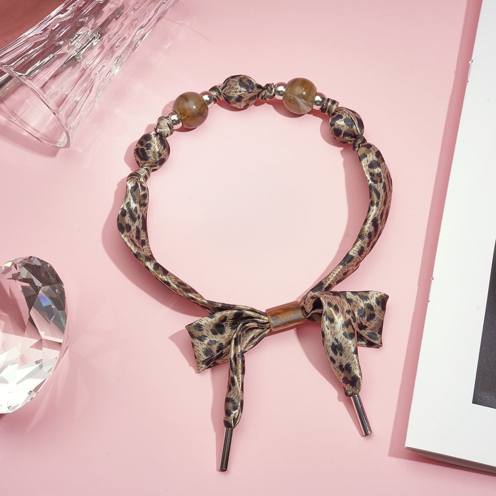 1 Piece Retro Leopard Print Fabric Scarf Necklace h5Picture4