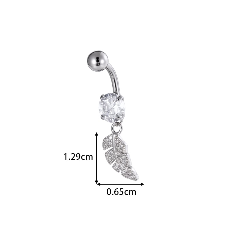 1 Piece Flower Butterfly Copper Zircon Navel Piercing Picture2