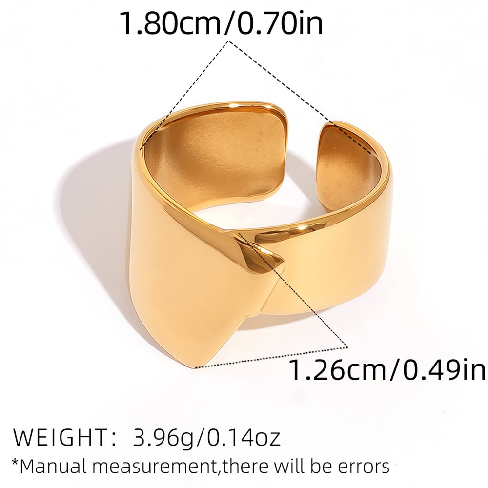 1 Piece Solid Color Irregular Shape Stainless Steel Statement Rings h5Picture2