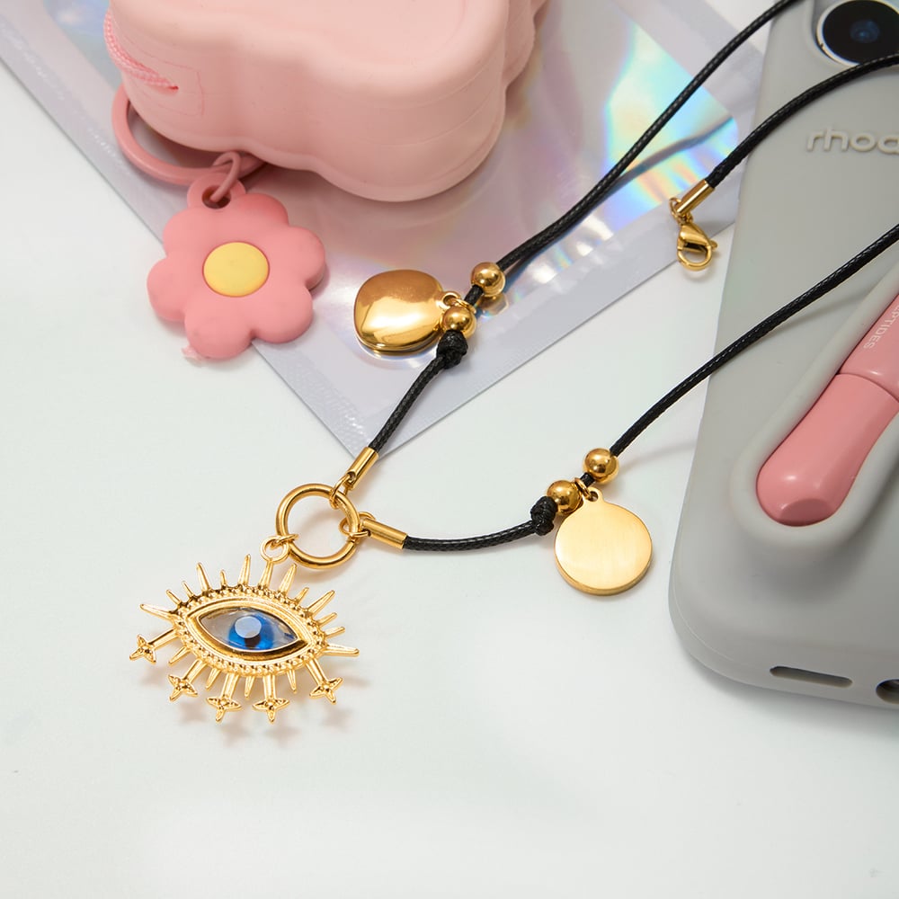 1 Piece Designable Devil's Eye Stainless Steel Gold Color Women's Pendant Necklaces h5Picture4