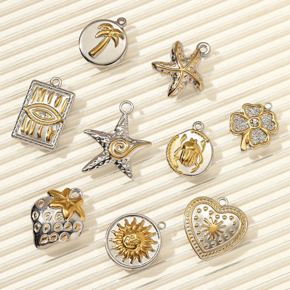 1 Piece Simple Mixed Gold Color And Silver Colors Stainless Steel Women's Pendants Picture4