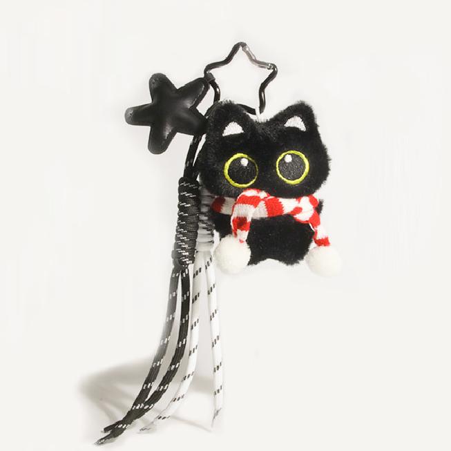 1 Piece Black Cat Polyester Fiber Women's Bag Charms h5Picture8