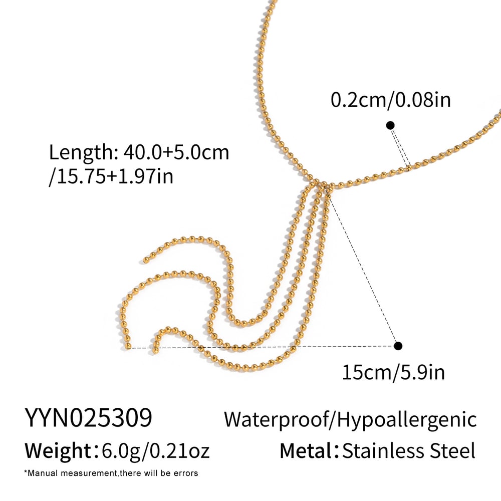 1 Stück Y-förmige Halskette mit Quastenperlenanhänger