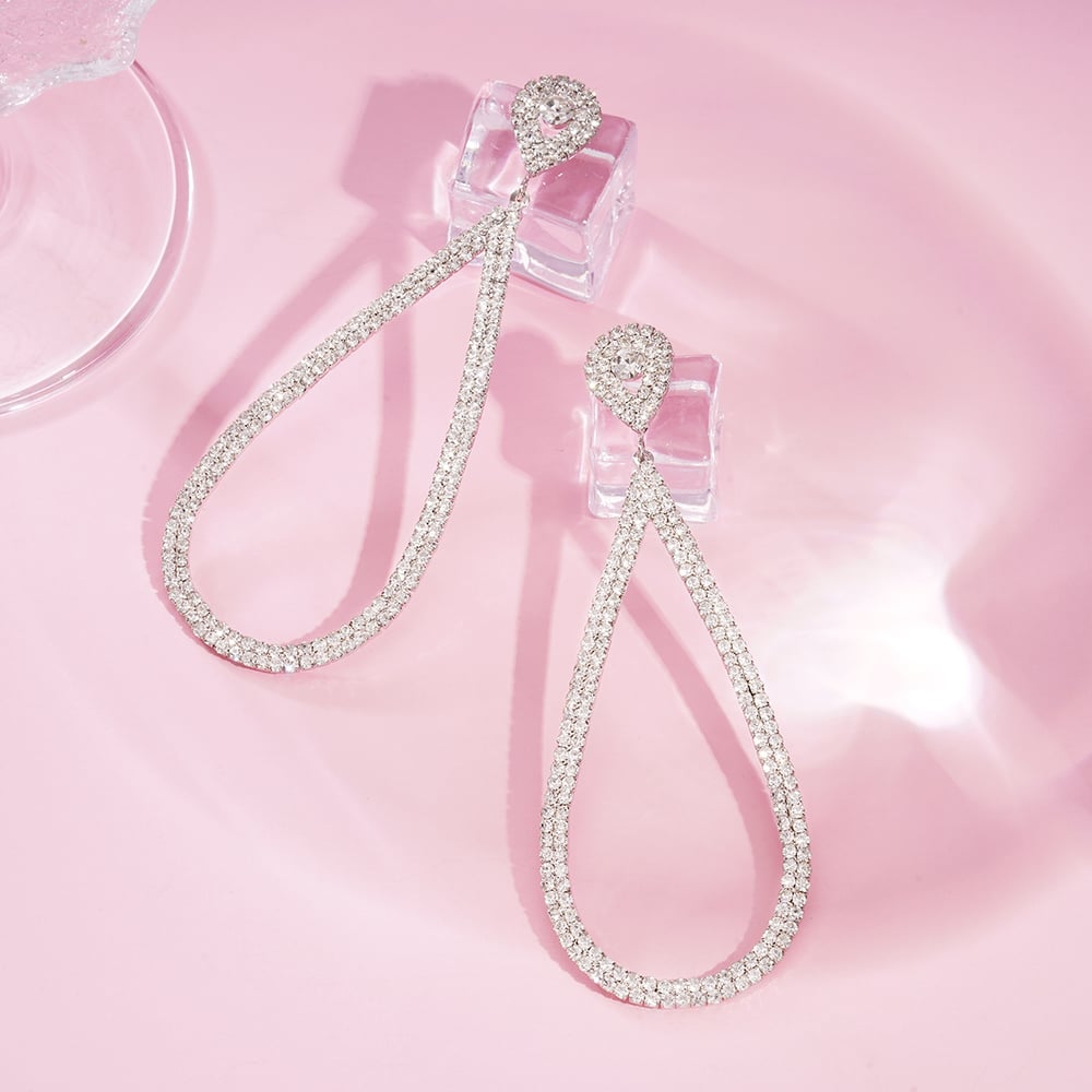 1 Pair Festive Series Droplet Copper Drop Earrings Picture2