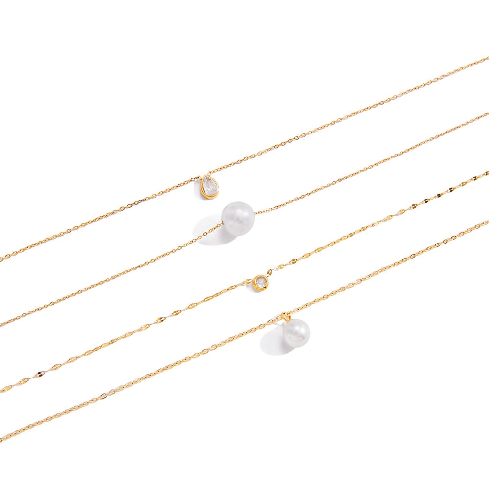 1 Piece Elegant Bead Stainless Steel Gold Color Women's Pendant Necklaces h5Picture6