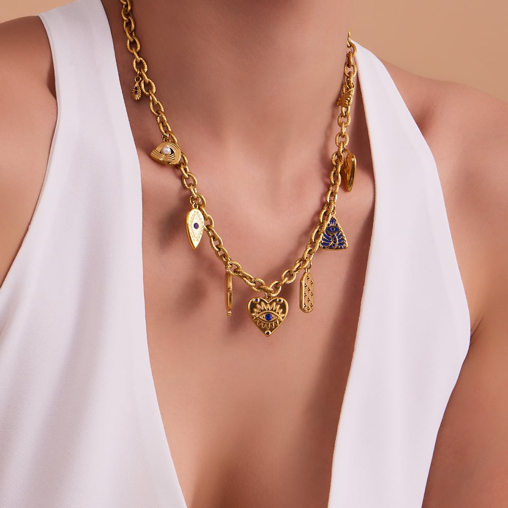 Geometric Figure Stainless Steel Gold Color Zircon Women's Jewelry Sets Picture5