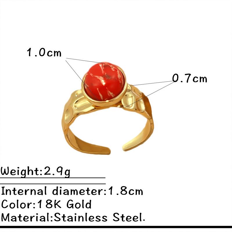 1 Parça Paslanmaz Çelik Altın Rengi Gösterişli Yüzük 