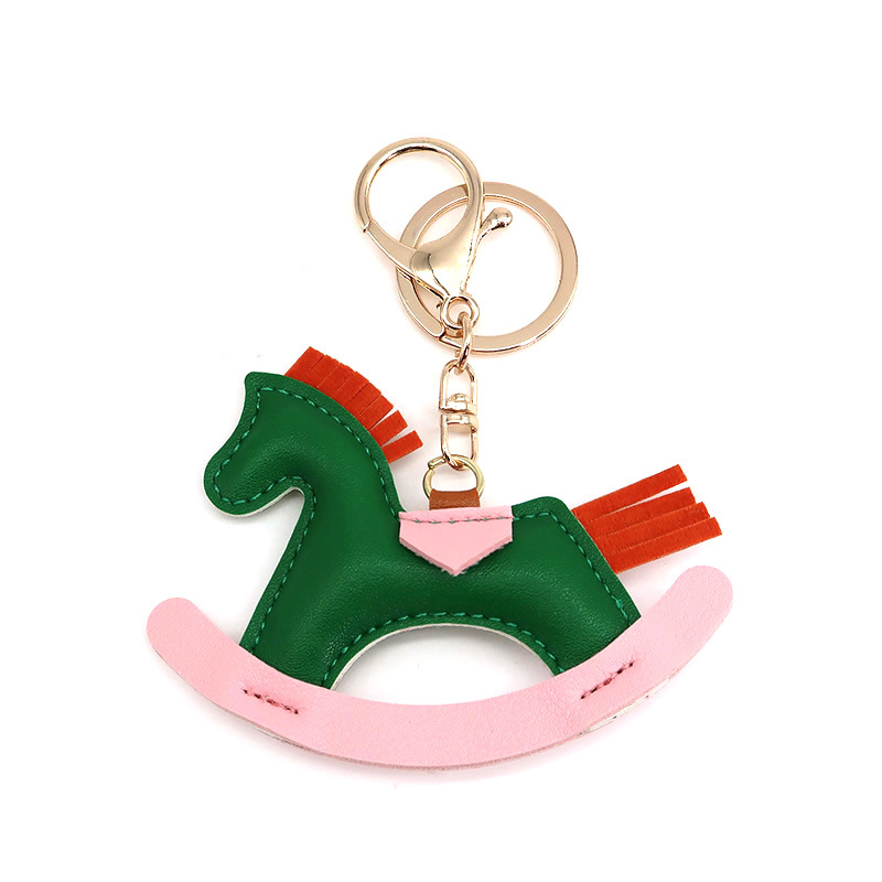 1 Piece Cute Horse PU Keychain 