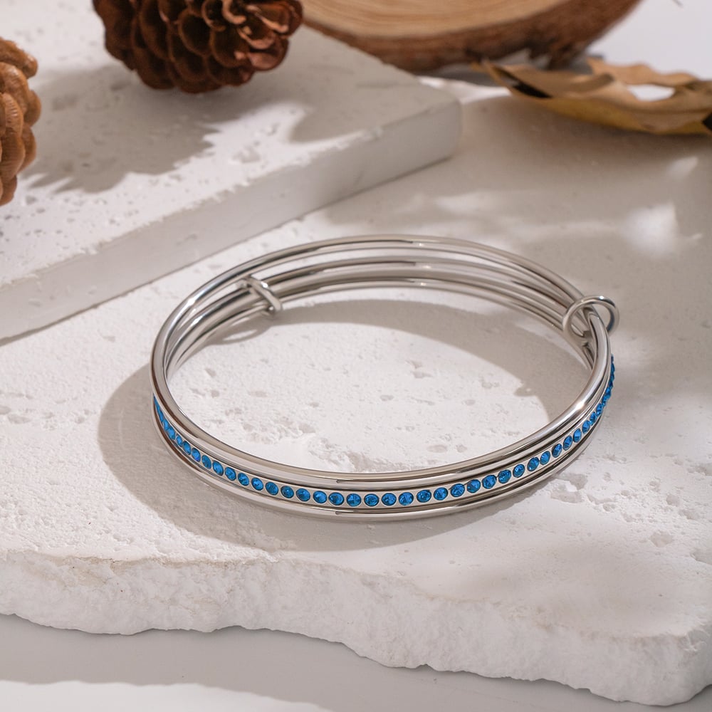 1 Piece Hip-Pop Circle Stainless Steel Gold Color Bangles Picture5