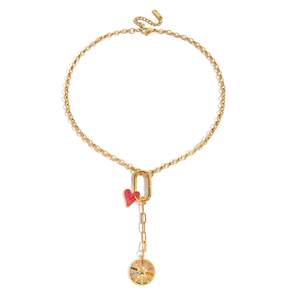 1 Piece Luxurious Tassels Stainless Steel Gold Color Women's Pendant Necklaces