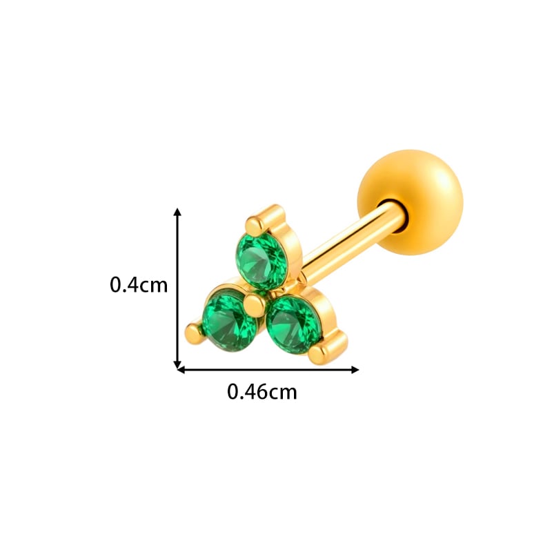 1 Piece Triangle Gold Color Zirco Piercing Earring Picture2