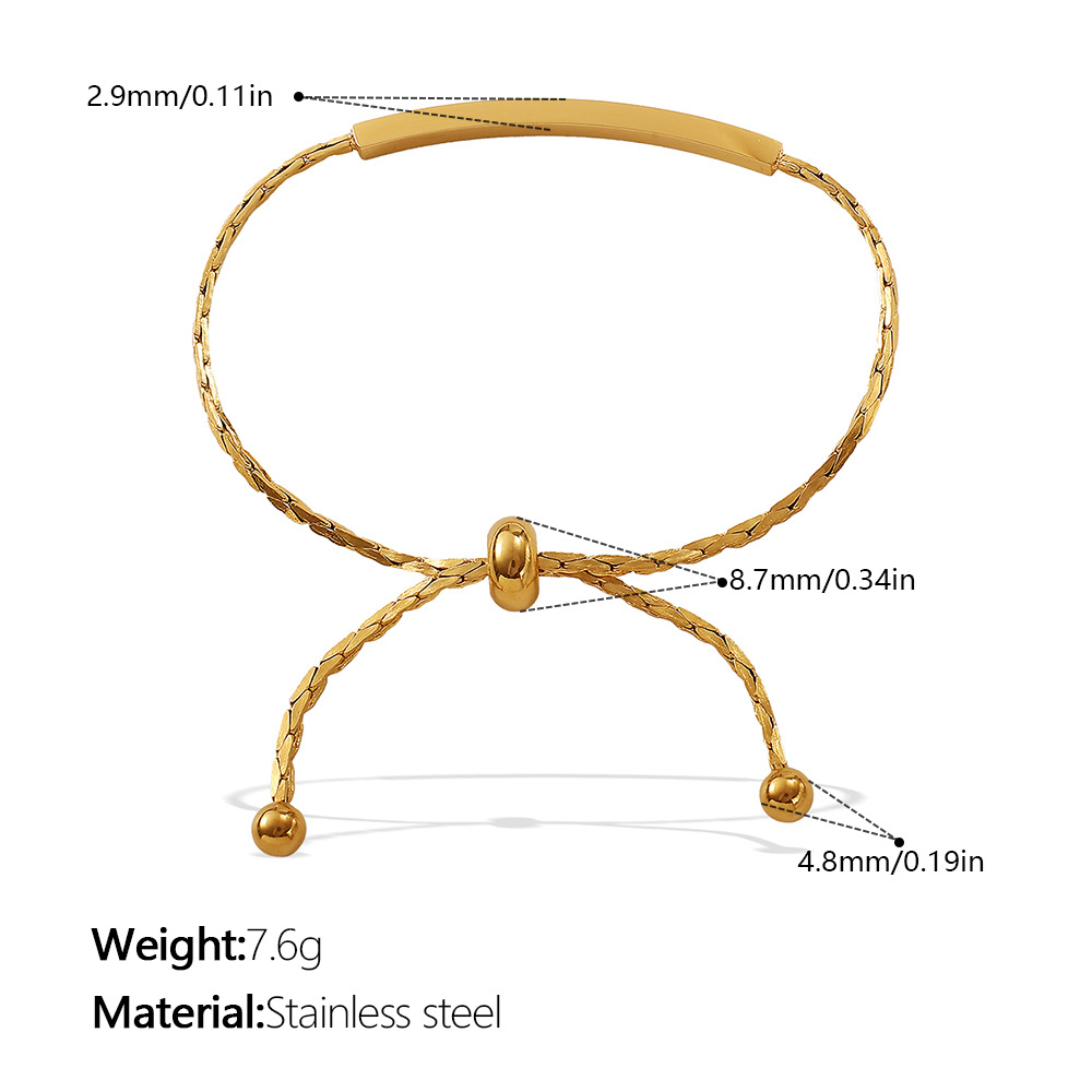 1 Piece Stainless Steel Gold Color Chain Bracelet