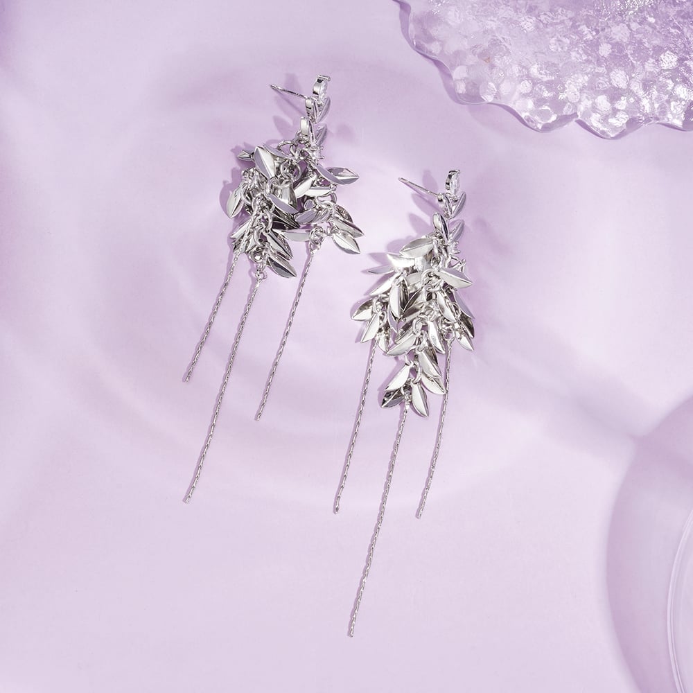 1 Pair Festive Series Tassel Copper Dangle Earrings Picture2