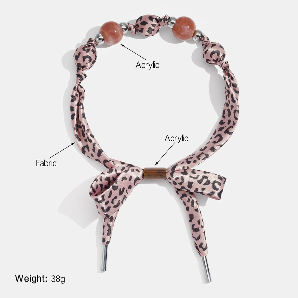 1 Piece Retro Leopard Print Fabric Scarf Necklace h5Picture2