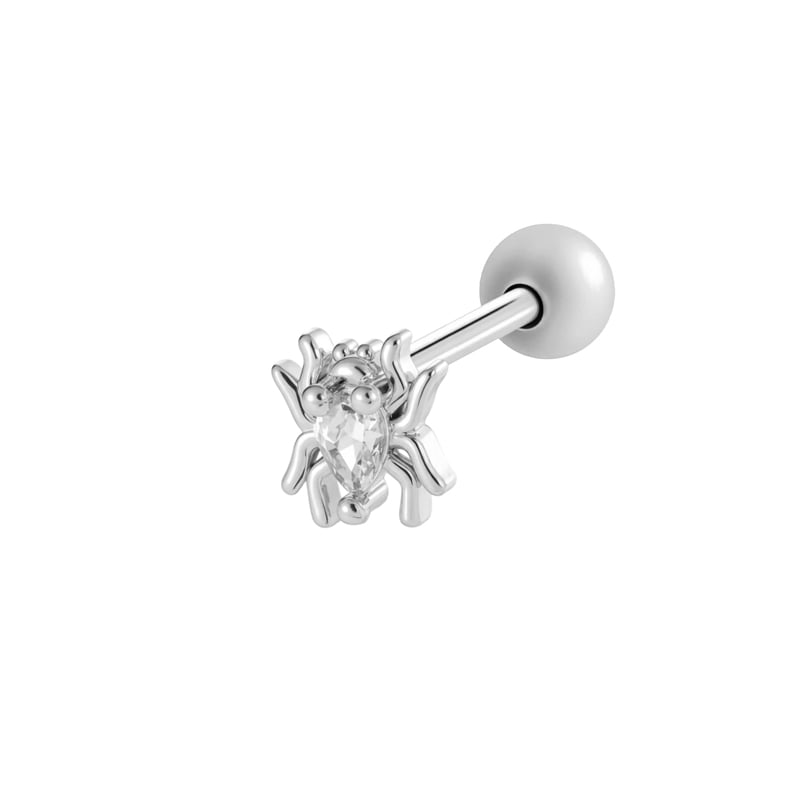 1 Piece Copper Gold Color  Zircon Piercing Earring