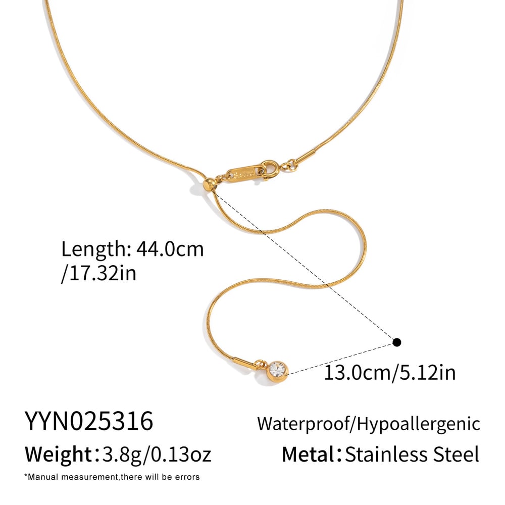 Y-shape Chain Stainless Steel Gold Color Necklaces Set