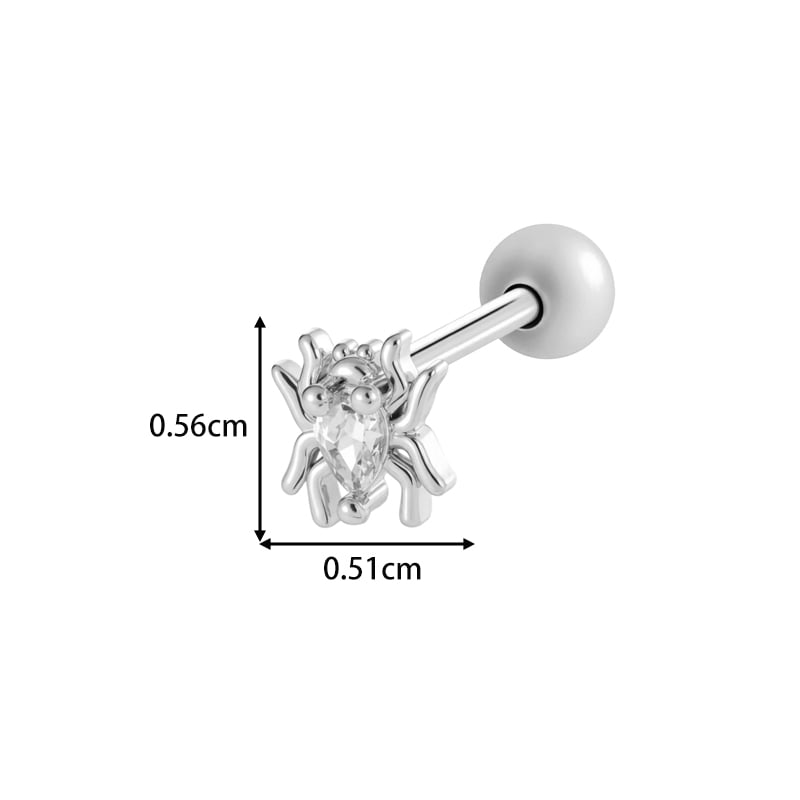 1 Piece Copper Gold Color  Zircon Piercing Earring Picture2