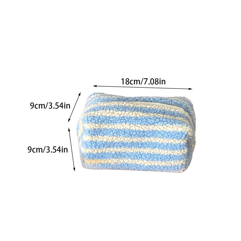 1 Piece Simple  Classic Strip Polyester Women's Makeup Bags Picture2