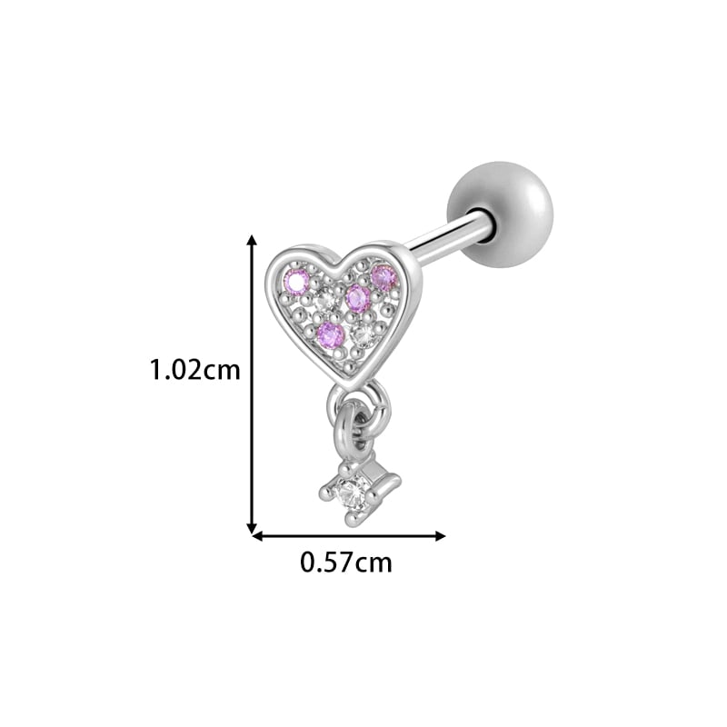 1 Piece Butterfly Copper Gold Color Zircon Piercing Earring Picture2