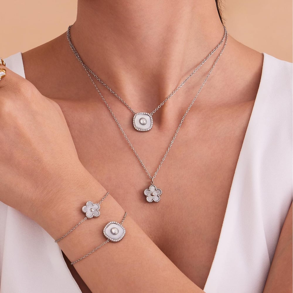 Simple Flower Stainless Steel Gold Color Women's Jewelry Sets h5Picture4