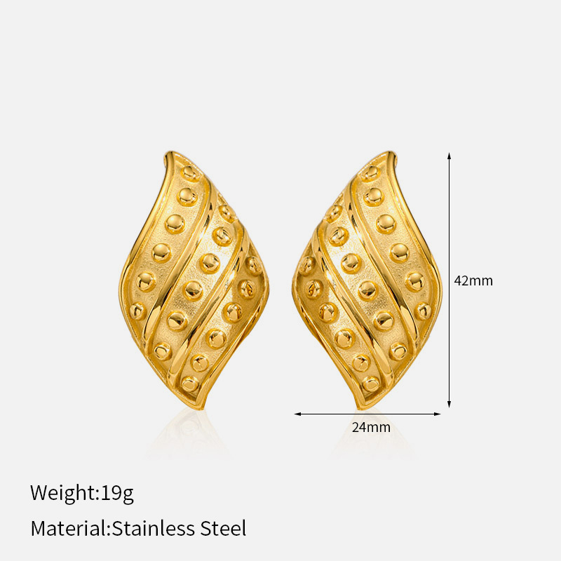 1 Pair Irregular Shape Stainless Steel Gold Color Stud Earrings