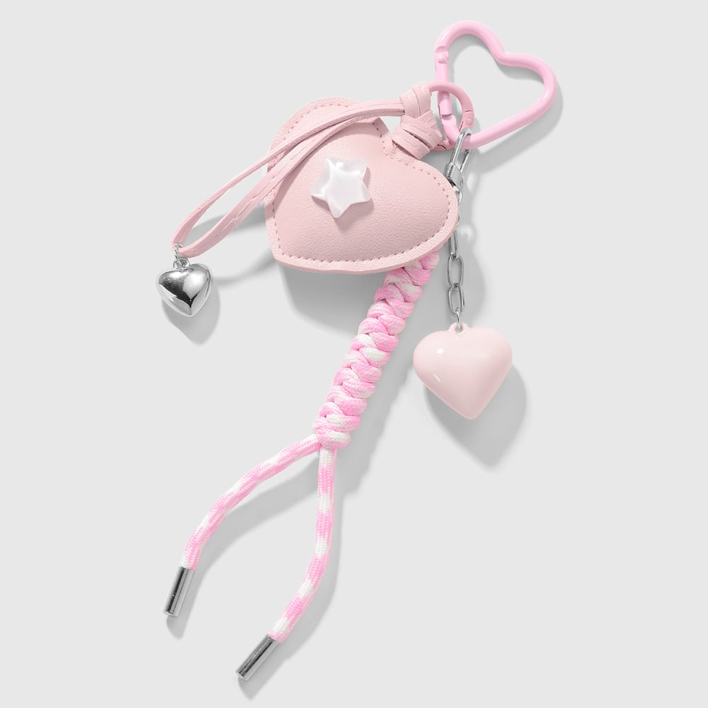 1 Piece Sweet Heart Star Leather Bag Charm Picture3