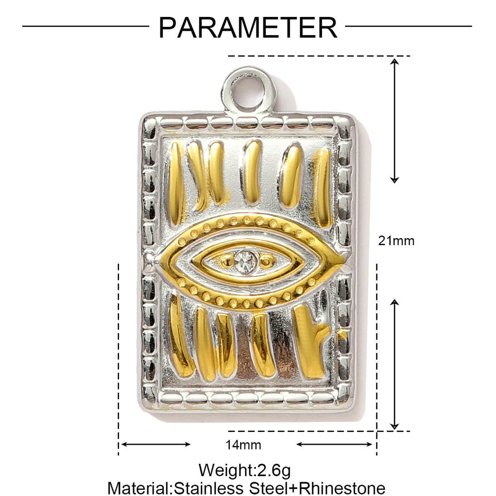 1 Piece Simple Mixed Gold Color And Silver Colors Stainless Steel Women's Pendants 