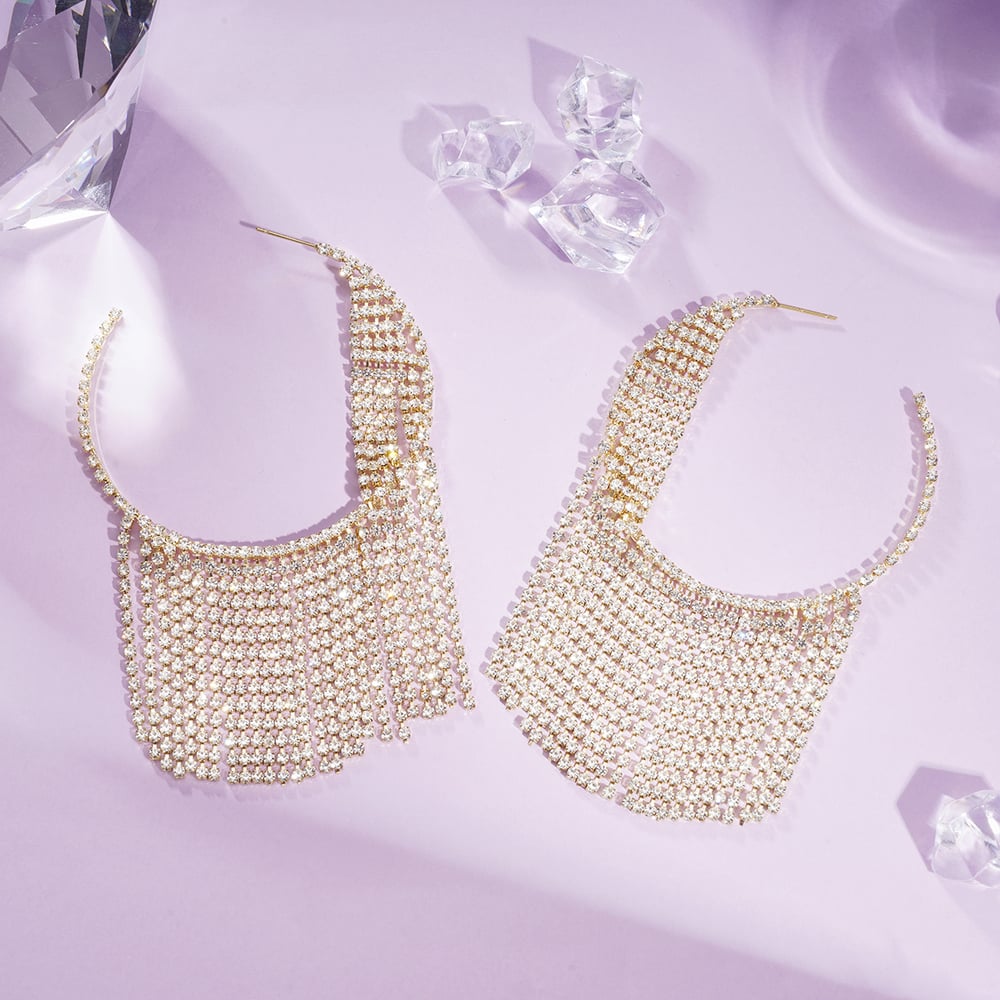 1 Pair Festive Series Tassel Circle Hoop Earrings Picture2