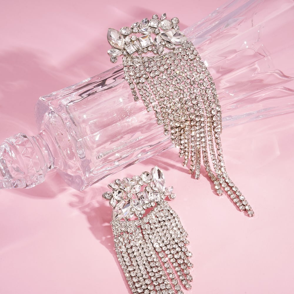 1 Pair Festive Series Tassel Copper Dangle Earrings Picture3