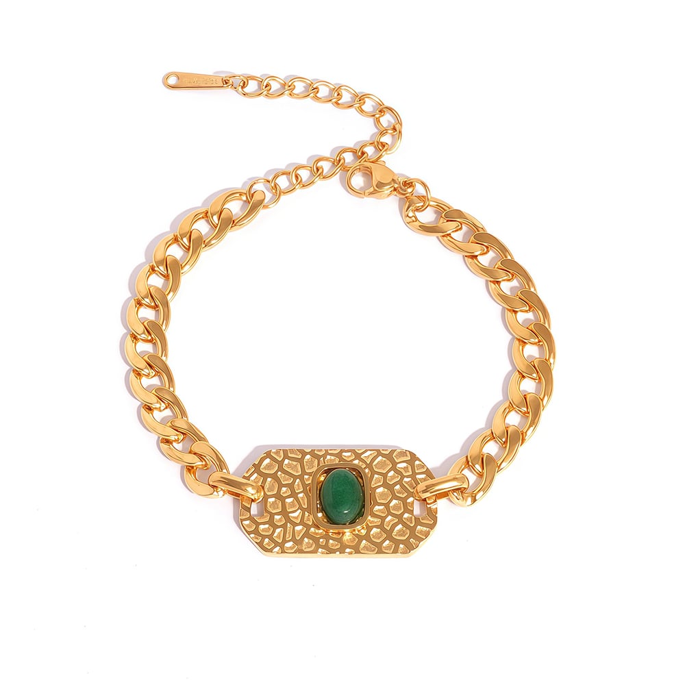 1 Piece  Retro Irregular Shape Stainless Steel   Gold Color  Women's  Chain Bracelets