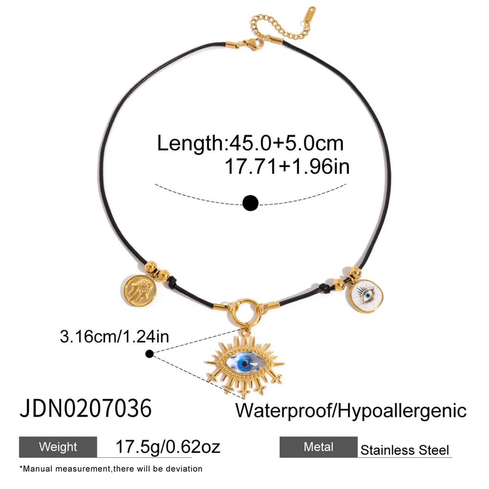 1 Piece Designable Devil's Eye Stainless Steel Gold Color Women's Pendant Necklaces h5Picture2