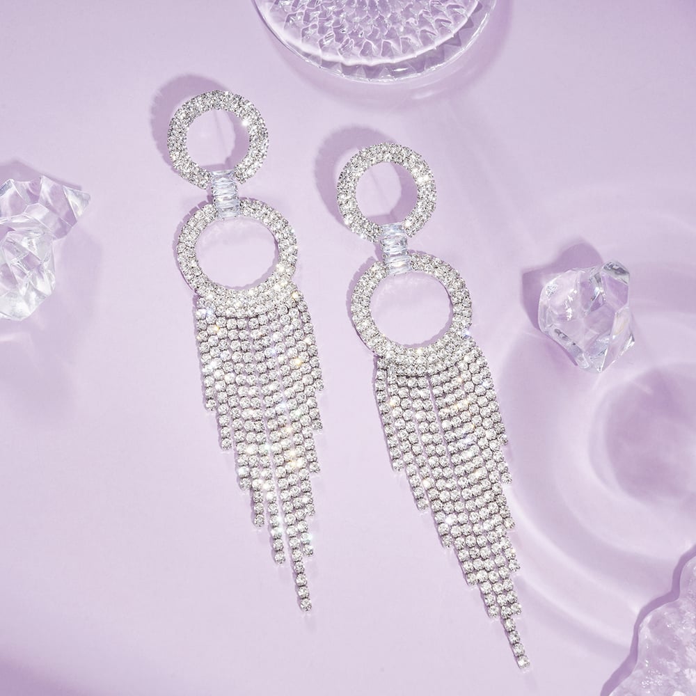 1 Pair Festive Series Tassel Circle Dangle Earrings Picture4