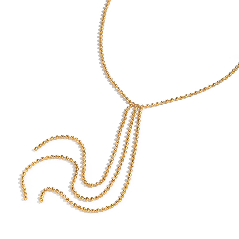 1 Stück Y-förmige Halskette mit Quastenperlenanhänger h5Bild5